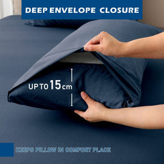 4 Piece Hotel Bamboo Cooling Sheet Set -Ultra Soft 2000TC Breathable Bed Sheets Set with 37 Centimetre Deep Pocket-Cooling Sh