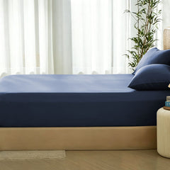 2 Piece Hotel Bamboo Cooling Fitted Sheet Set & Pillowcase -Ultra Soft 2000TC Breathable Fitted Bed Sheets Set with 37 Centim