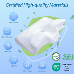 Cervical Neck Pillow for Neck Pain Relief, 2 in 1 Ergonomic Orthopedic Bed Pillow for Sleeping, Memory Foam Pillows for Side,