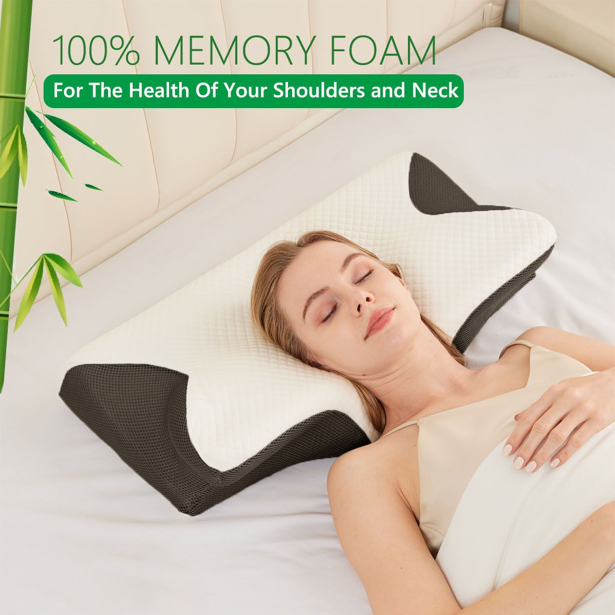Cervical Neck Pillow for Neck Pain Relief, 2 in 1 Ergonomic Orthopedic Bed Pillow for Sleeping, Memory Foam Pillows for Side,