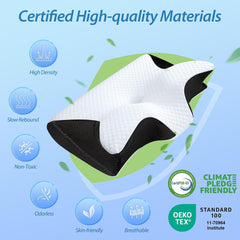 Cervical Neck Pillow for Neck Pain Relief, 2 in 1 Ergonomic Orthopedic Bed Pillow for Sleeping, Memory Foam Pillows for Side,