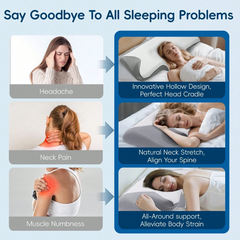 Cervical Neck Pillow for Neck Pain Relief, 2 in 1 Ergonomic Orthopedic Bed Pillow for Sleeping, Memory Foam Pillows for Side,