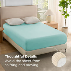 2000TC Hotel Quality Fitted Sheets - 2 Piece Fitted Sheets  -Breathable Bedding - Wrinkle, Fade, Stain Resistant- 16inch/40cm