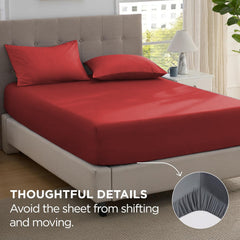 2000TC Hotel Quality Fitted Sheets - 2 Piece Fitted Sheets  -Breathable Bedding - Wrinkle, Fade, Stain Resistant- 16inch/40cm