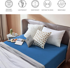 2000TC Hotel Quality Fitted Sheets - 2 Piece Fitted Sheets  -Breathable Bedding - Wrinkle, Fade, Stain Resistant- 16inch/40cm