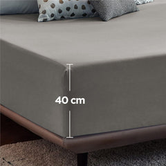 2000TC Hotel Quality Fitted Sheets - 2 Piece Fitted Sheets  -Breathable Bedding - Wrinkle, Fade, Stain Resistant- 16inch/40cm