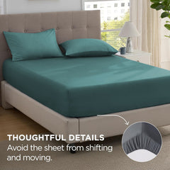 2000TC Hotel Quality Fitted Sheets - 2 Piece Fitted Sheets  -Breathable Bedding - Wrinkle, Fade, Stain Resistant- 16inch/40cm