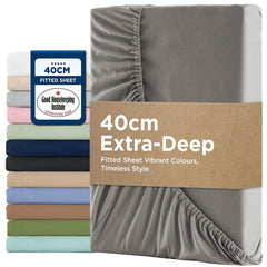 2000TC Hotel Quality Fitted Sheets - 2 Piece Fitted Sheets  -Breathable Bedding - Wrinkle, Fade, Stain Resistant- 16inch/40cm