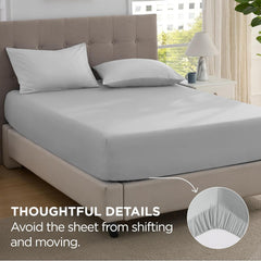 2000TC Hotel Quality Fitted Sheets - 2 Piece Fitted Sheets  -Breathable Bedding - Wrinkle, Fade, Stain Resistant- 16inch/40cm