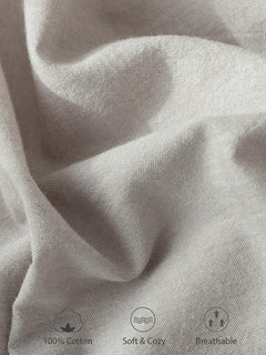 100% Cotton Fitted Sheet - Super Soft 40cm Deep Pocket Bottom Sheets - White Elastic Sheet（Double,Grey)