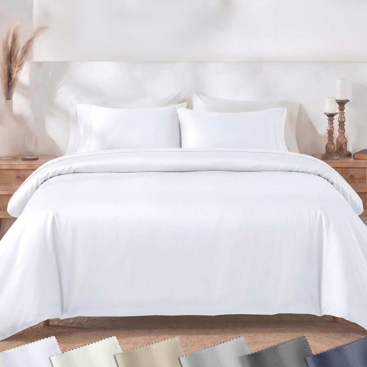 Hotel Soft Microfiber Duvet Cover Set-2000TC Quilt Cover Set & Pillowcases -1 Donna Cover Zipper Closure & 1 x Pillowcases-Br