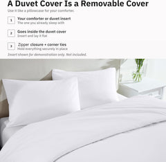 Hotel Soft Microfiber Duvet Cover Set-2000TC Quilt Cover Set & Pillowcases -1 Donna Cover Zipper Closure & 1 x Pillowcases-Br