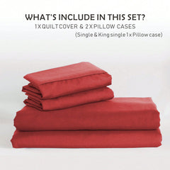 Hotel Soft Microfiber Duvet Cover Set-2000TC Quilt Cover Set & Pillowcases -1 Donna Cover Zipper Closure & 1 x Pillowcases-Br