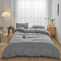 Hotel Soft Microfiber Duvet Cover Set-2000TC Quilt Cover Set & Pillowcases -1 Donna Cover Zipper Closure & 1 x Pillowcases-Br