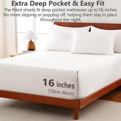 Hotel Soft Bed Sheet Set- Bedding Sheets & Pillowcases -Breathable Bedding - Wrinkle, Fade, Stain Resistant-Deep Pocket Flat 