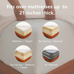 Hotel Soft Bed Sheet Set- Bedding Sheets & Pillowcases -Breathable Bedding - Wrinkle, Fade, Stain Resistant-Deep Pocket Flat 