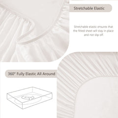 Hotel Soft Bed Sheet Set- Bedding Sheets & Pillowcases -Breathable Bedding - Wrinkle, Fade, Stain Resistant-Deep Pocket Flat 