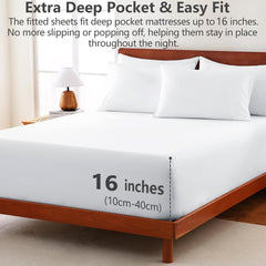 Hotel Soft Bed Sheet Set- Bedding Sheets & Pillowcases -Breathable Bedding - Wrinkle, Fade, Stain Resistant-Deep Pocket Flat 