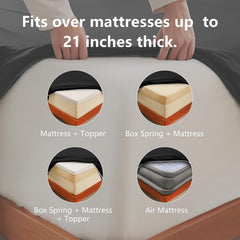 Hotel Soft Bed Sheet Set- Bedding Sheets & Pillowcases -Breathable Bedding - Wrinkle, Fade, Stain Resistant-Deep Pocket Flat 
