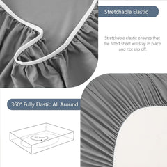 Hotel Soft Bed Sheet Set- Bedding Sheets & Pillowcases -Breathable Bedding - Wrinkle, Fade, Stain Resistant-Deep Pocket Flat 