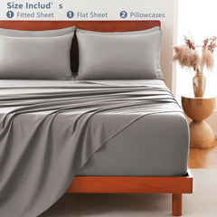 Hotel Soft Bed Sheet Set- Bedding Sheets & Pillowcases -Breathable Bedding - Wrinkle, Fade, Stain Resistant-Deep Pocket Flat 