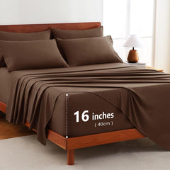 Hotel Soft Bed Sheet Set- Bedding Sheets & Pillowcases -Breathable Bedding - Wrinkle, Fade, Stain Resistant-Deep Pocket Flat 