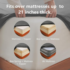 Hotel Soft Bed Sheet Set- Bedding Sheets & Pillowcases -Breathable Bedding - Wrinkle, Fade, Stain Resistant-Deep Pocket Flat 