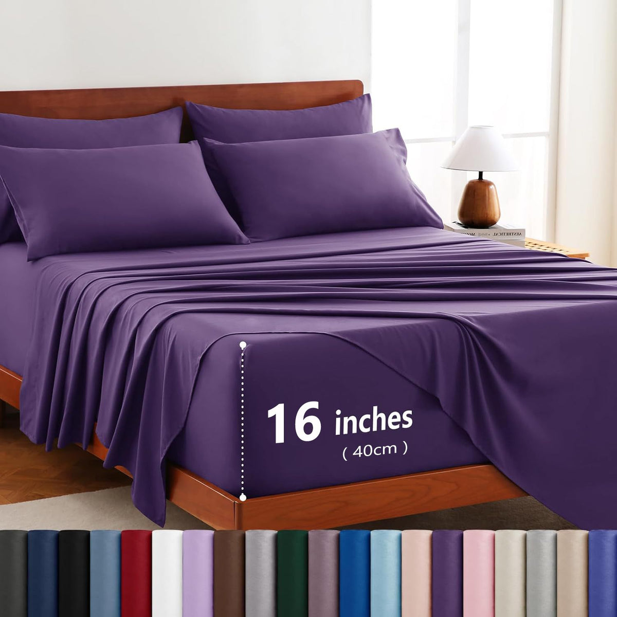 Hotel Soft Bed Sheet Set- Bedding Sheets & Pillowcases -Breathable Bedding - Wrinkle, Fade, Stain Resistant-Deep Pocket Flat 