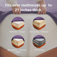 Hotel Soft Bed Sheet Set- Bedding Sheets & Pillowcases -Breathable Bedding - Wrinkle, Fade, Stain Resistant-Deep Pocket Flat 