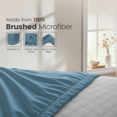Hotel Quality Fitted Sheet - 1 Piece Fitted Sheet  -Breathable Bedding - Wrinkle, Fade, Stain Resistant- 16inch/40cm Deep Poc