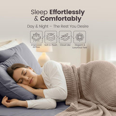 Hotel Quality Fitted Sheet - 1 Piece Fitted Sheet  -Breathable Bedding - Wrinkle, Fade, Stain Resistant- 16inch/40cm Deep Poc