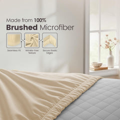 Hotel Quality Fitted Sheet - 1 Piece Fitted Sheet  -Breathable Bedding - Wrinkle, Fade, Stain Resistant- 16inch/40cm Deep Poc