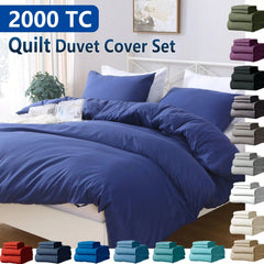 Hotel Soft Microfiber Duvet Cover Set-2000TC Quilt Cover Set & Pillowcases -1 Donna Cover Zipper Closure & 1 x Pillowcases-Br
