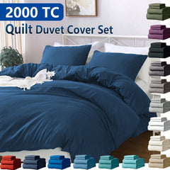 Hotel Soft Microfiber Duvet Cover Set-2000TC Quilt Cover Set & Pillowcases -1 Donna Cover Zipper Closure & 1 x Pillowcases-Br