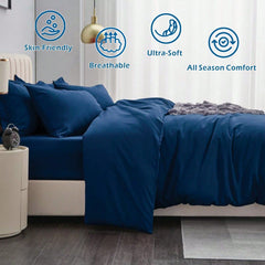 Hotel Soft Microfiber Duvet Cover Set-2000TC Quilt Cover Set & Pillowcases -1 Donna Cover Zipper Closure & 1 x Pillowcases-Br