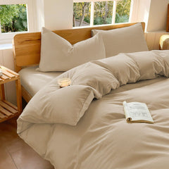 Hotel Soft Microfiber Duvet Cover Set-2000TC Quilt Cover Set & Pillowcases -1 Donna Cover Zipper Closure & 1 x Pillowcases-Br
