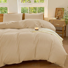 Hotel Soft Microfiber Duvet Cover Set-2000TC Quilt Cover Set & Pillowcases -1 Donna Cover Zipper Closure & 1 x Pillowcases-Br