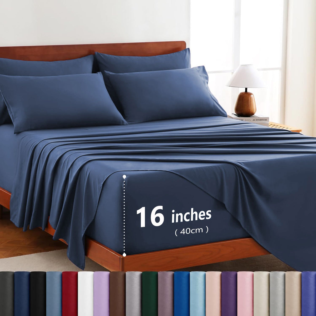 Hotel Soft Bed Sheet Set- Bedding Sheets & Pillowcases -Breathable Bedding - Wrinkle, Fade, Stain Resistant-Deep Pocket Flat 