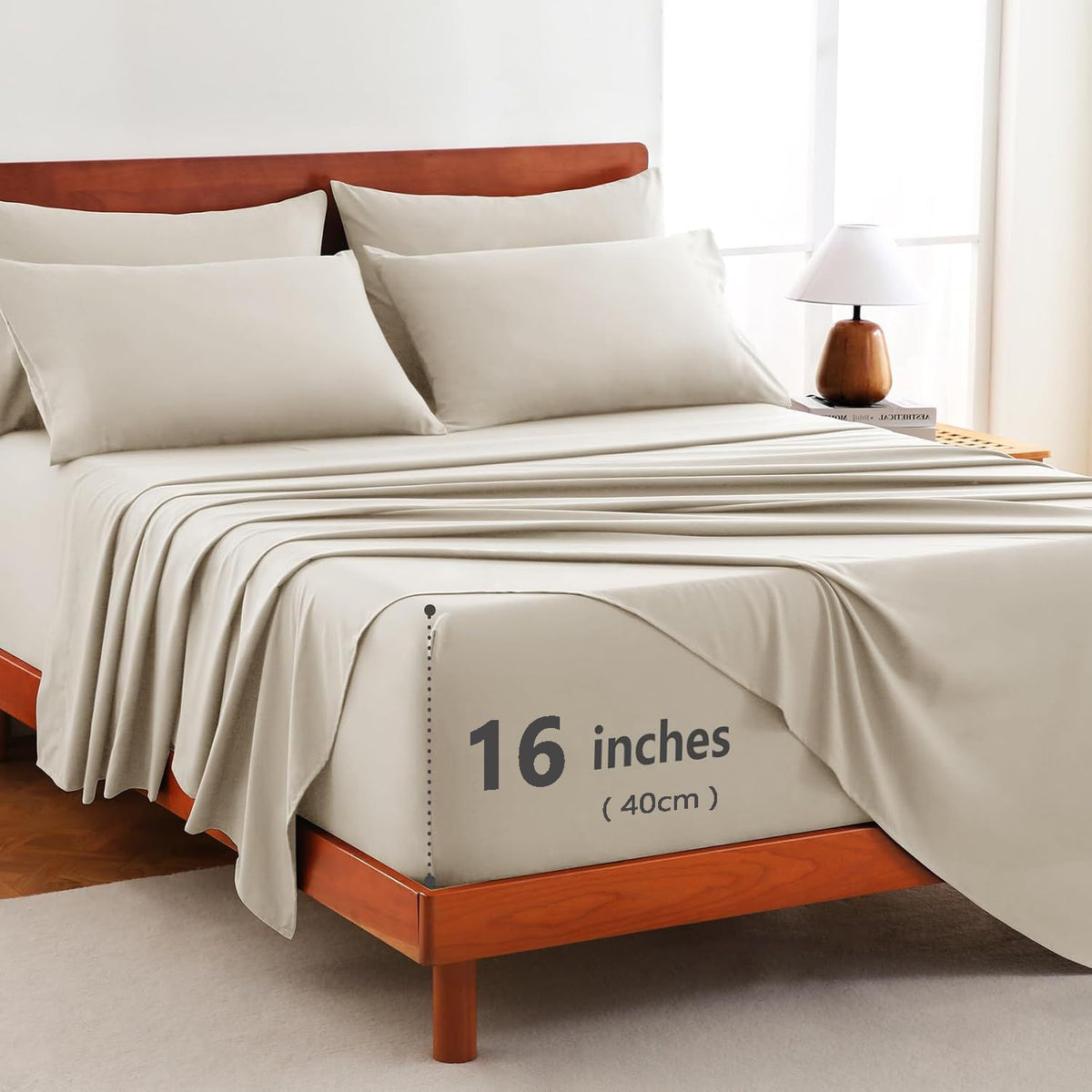 Hotel Soft Bed Sheet Set- Bedding Sheets & Pillowcases -Breathable Bedding - Wrinkle, Fade, Stain Resistant-Deep Pocket Flat 