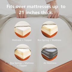 Hotel Soft Bed Sheet Set- Bedding Sheets & Pillowcases -Breathable Bedding - Wrinkle, Fade, Stain Resistant-Deep Pocket Flat 
