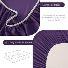Hotel Soft Bed Sheet Set- Bedding Sheets & Pillowcases -Breathable Bedding - Wrinkle, Fade, Stain Resistant-Deep Pocket Flat 