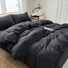 Hotel Soft Microfiber Duvet Cover Set-2000TC Quilt Cover Set & Pillowcases -1 Donna Cover Zipper Closure & 1 x Pillowcases-Br