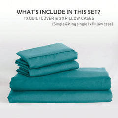Hotel Soft Microfiber Duvet Cover Set-2000TC Quilt Cover Set & Pillowcases -1 Donna Cover Zipper Closure & 1 x Pillowcases-Br
