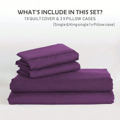 Hotel Soft Microfiber Duvet Cover Set-2000TC Quilt Cover Set & Pillowcases -1 Donna Cover Zipper Closure & 1 x Pillowcases-Br