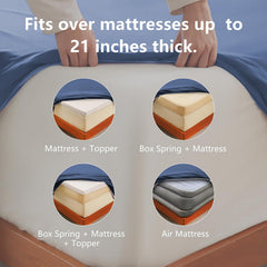 Hotel Soft Bed Sheet Set- Bedding Sheets & Pillowcases -Breathable Bedding - Wrinkle, Fade, Stain Resistant-Deep Pocket Flat 