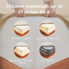 Hotel Soft Bed Sheet Set- Bedding Sheets & Pillowcases -Breathable Bedding - Wrinkle, Fade, Stain Resistant-Deep Pocket Flat 