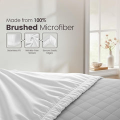 Hotel Quality Fitted Sheet - 1 Piece Fitted Sheet  -Breathable Bedding - Wrinkle, Fade, Stain Resistant- 16inch/40cm Deep Poc