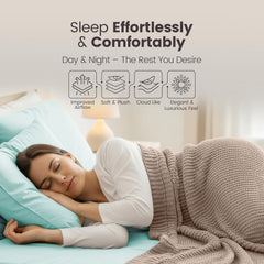 Hotel Quality Fitted Sheet - 1 Piece Fitted Sheet  -Breathable Bedding - Wrinkle, Fade, Stain Resistant- 16inch/40cm Deep Poc