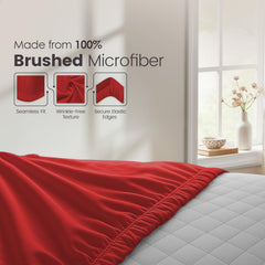 Hotel Quality Fitted Sheet - 1 Piece Fitted Sheet  -Breathable Bedding - Wrinkle, Fade, Stain Resistant- 16inch/40cm Deep Poc