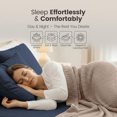 Hotel Quality Fitted Sheet - 1 Piece Fitted Sheet  -Breathable Bedding - Wrinkle, Fade, Stain Resistant- 16inch/40cm Deep Poc